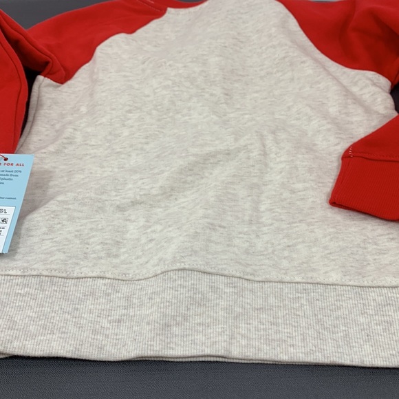 Cat & Jack Toddler Sweatshirt -Red Cream 4T NWT - Picture 8 of 8